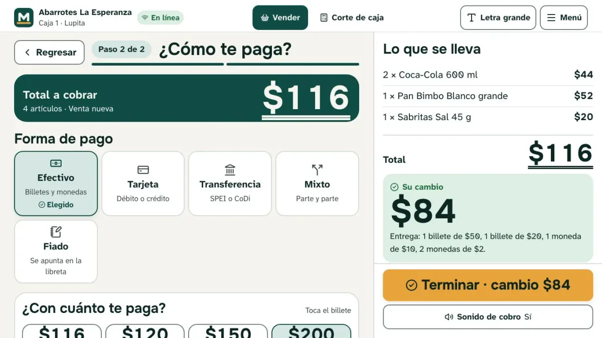 Mostrana checkout screen
